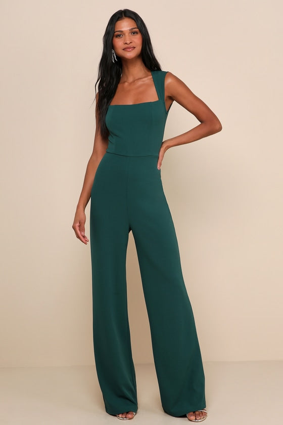 Enticing Endeavors Emerald Green Jumpsuit