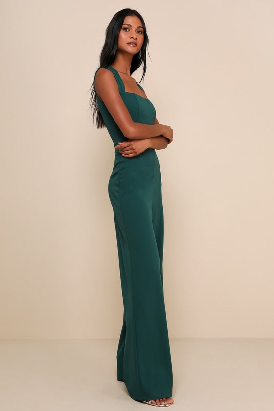 Enticing Endeavors Emerald Green Jumpsuit
