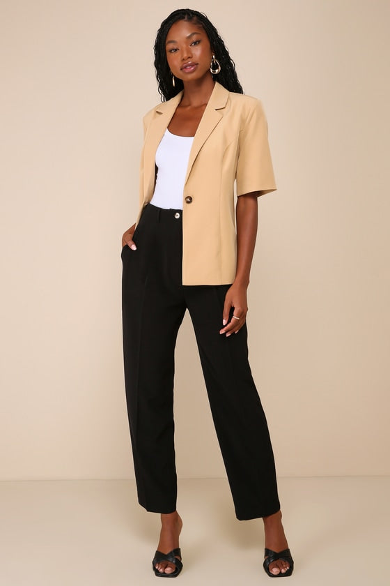 Sophisticated Company Black Straight Leg Trouser Pants