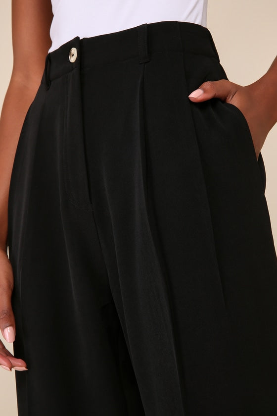 Sophisticated Company Black Straight Leg Trouser Pants