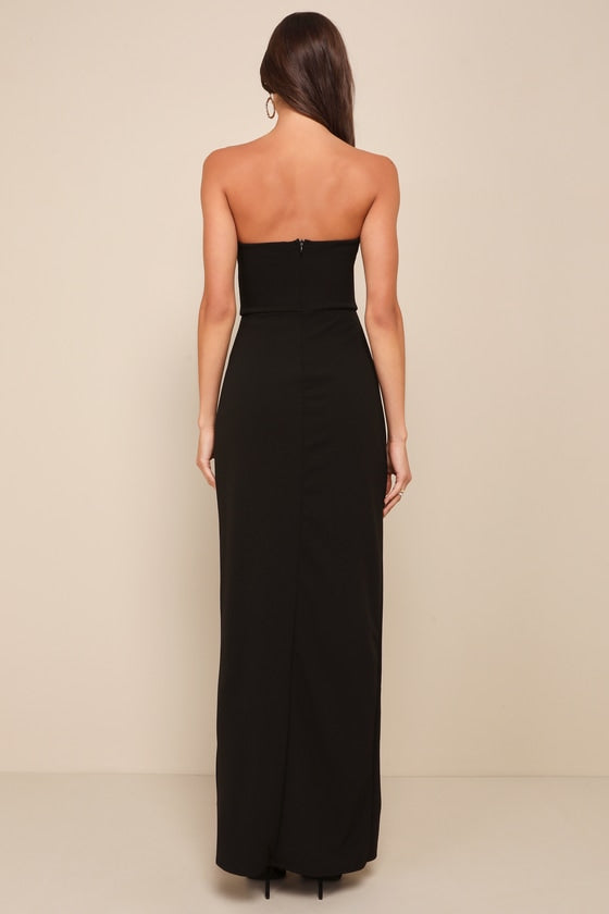 Dedicated to Glamour Black Strapless Maxi Dress