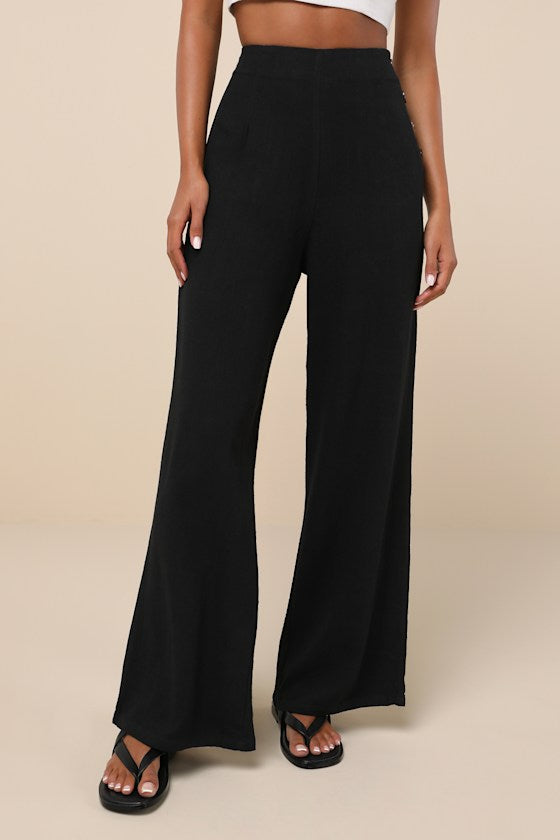 Noteworthy Black Wide-Leg Pants