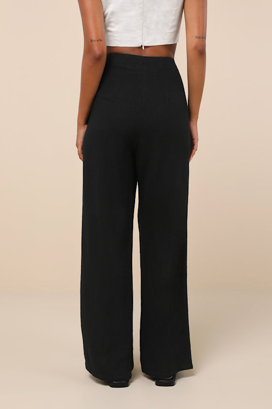 Noteworthy Black Wide-Leg Pants
