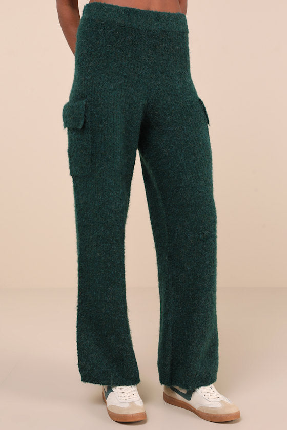 Signature Sunday Dark Green Knit Sweater Pants