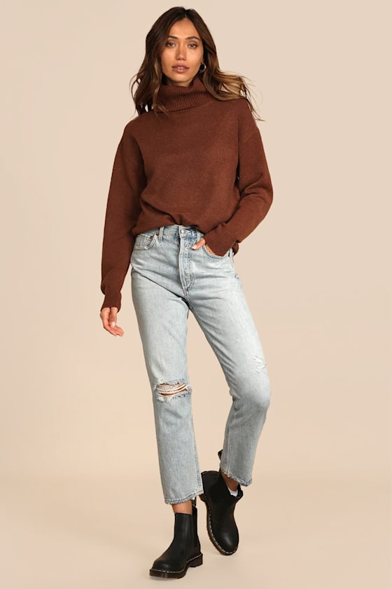 Amazing Memories Brown Turtleneck Sweater