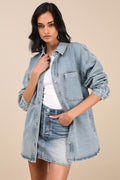 Callahan Light Wash Denim Oversized Shacket
