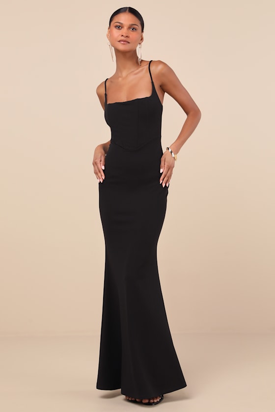 Imre Black Sleeveless Mermaid Maxi Dress