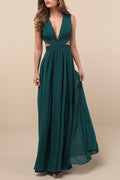 Vivid Imagination Emerald Green Cutout Maxi Dress