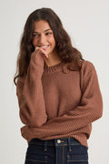 Campfire Cozy Light Brown Cropped Sweater