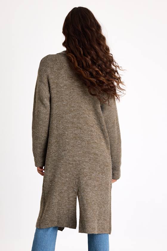 Cuddle Club Olive Marled Long Sleeve Coatigan
