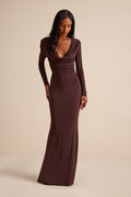 Jennifer Brown Jersey Knit Cowl Neck Maxi Dress