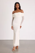 Eulalie Cream Lace Off-the-Shoulder Maxi Dress