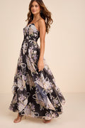 Breigh Black Floral Sleeveless Maxi Dress