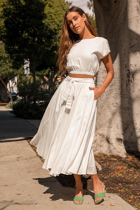 Brings You Back Ivory Two-Piece Midi Dress