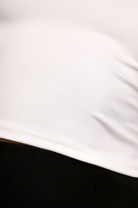 Begin with the Basics White Long Sleeve Crop Top